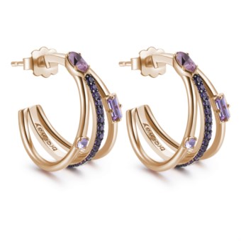 Brosway Orecchini Donna Collezione AFFINITY - BFF80, In Ottone Oro Rosa 14K Con Cristallo Swarovski, Perla E Zirconi, Idea Regalo