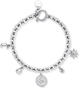Brosway Bracciale Donna Collezione Chakra In Acciaio 316L Con PVD Oro - Simbolo Cornetto Rosso Portafortuna - Lunghezza 18 Cm, Peso 3 G - Ref. BHKB140