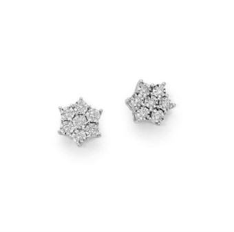 Orecchini A Perno Naava In Oro Bianco 9K Con Diamante - Gioiello Certificato In Confezione Regalo
