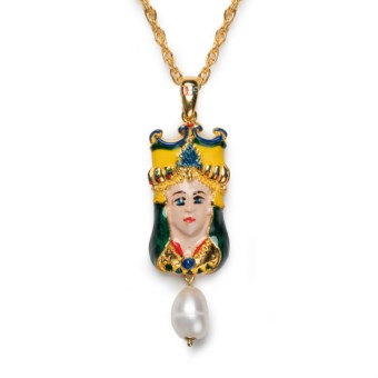 Orecchini Isola Bella Merletti Tondo Azzurro Blu – Argento 925 Placcato Oro E Smalti – Eleganti, Ispirati Ai Merletti Siciliani