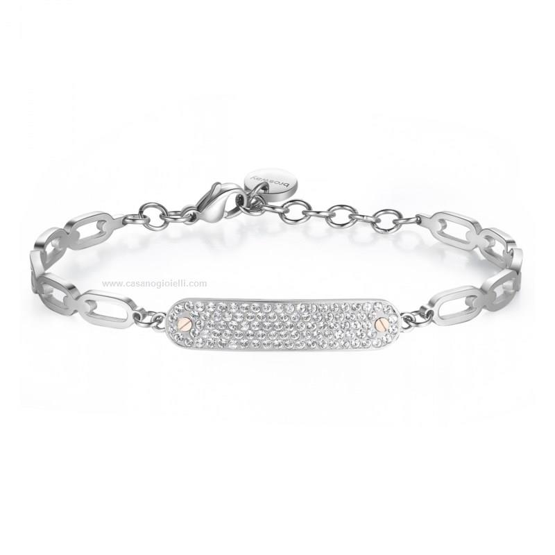 Brosway Bracciale Rigido Donna Collezione Chakra – Acciaio 316L Con Cristalli Swarovski E PVD Oro Rosa (BHK338)
