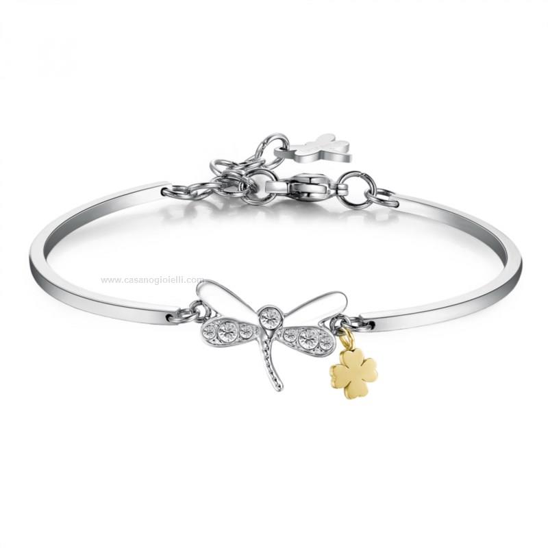 Brosway Bracciale Donna Collezione Chakra - Acciaio 316L Con Cristalli Aqua Bohemica, Diametro 175mm, BHKB104