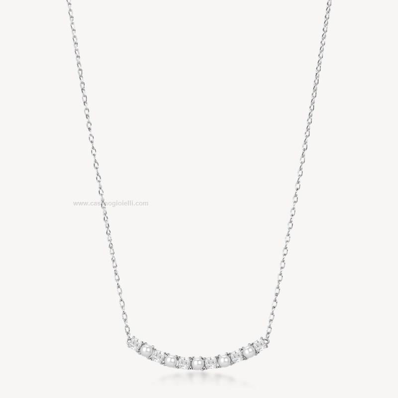 Collana In Perle D'acqua Dolce Valero Pearls – Argento 925 – Perle Potato Con Fermaglio A Moschettone – Gioiello Elegante Per Donna