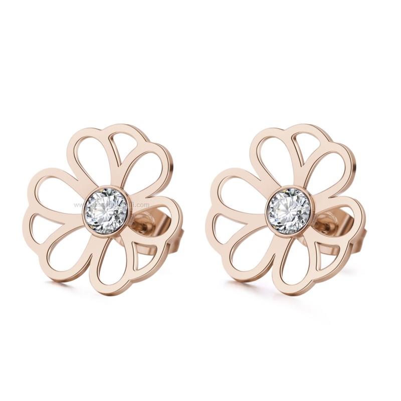 Brosway Orecchini Donna Collezione CHAKRA – Cerchio In Acciaio Con Finitura Oro 14K, Cristallo E Pendente Rosa Dei Venti, BHKL24, 50mm