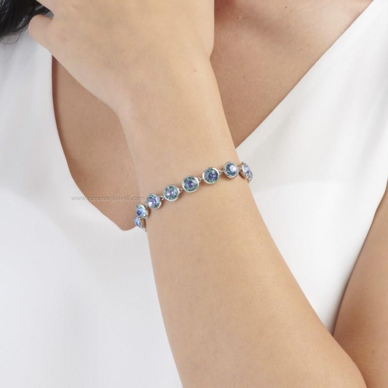 Brosway Bracciale Rigido Donna Symphonia In Acciaio 316L Con Cristalli Light Amethyst, Diametro 70 Mm