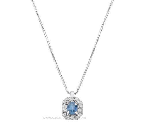 Collana Donna In Oro 9K (375) Con Zirconi Cubici - Pendente Elegante, Gioiello Di Lusso In Confezione Regalo