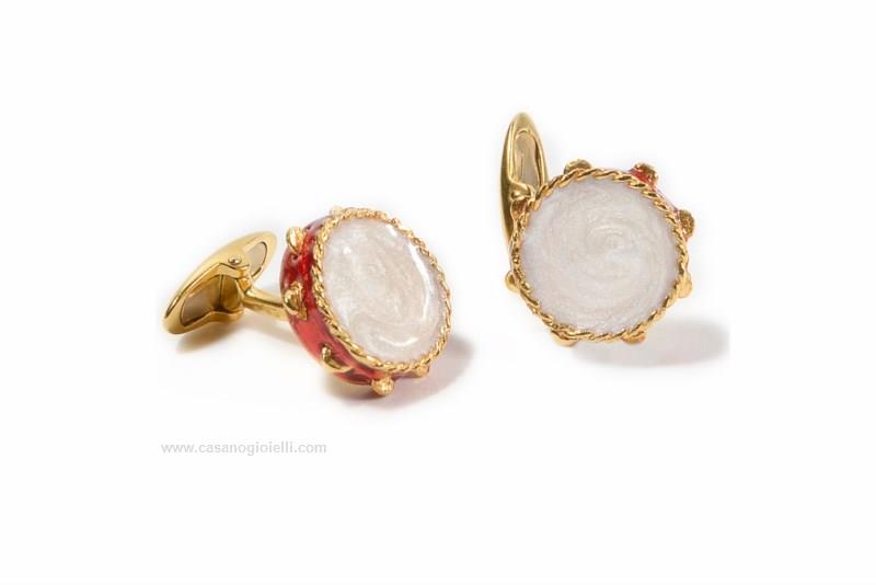 Gemelli Uomo Argento Sterling 925 Con Ambra - Accessorio Elegante Per Uomo D'Affari