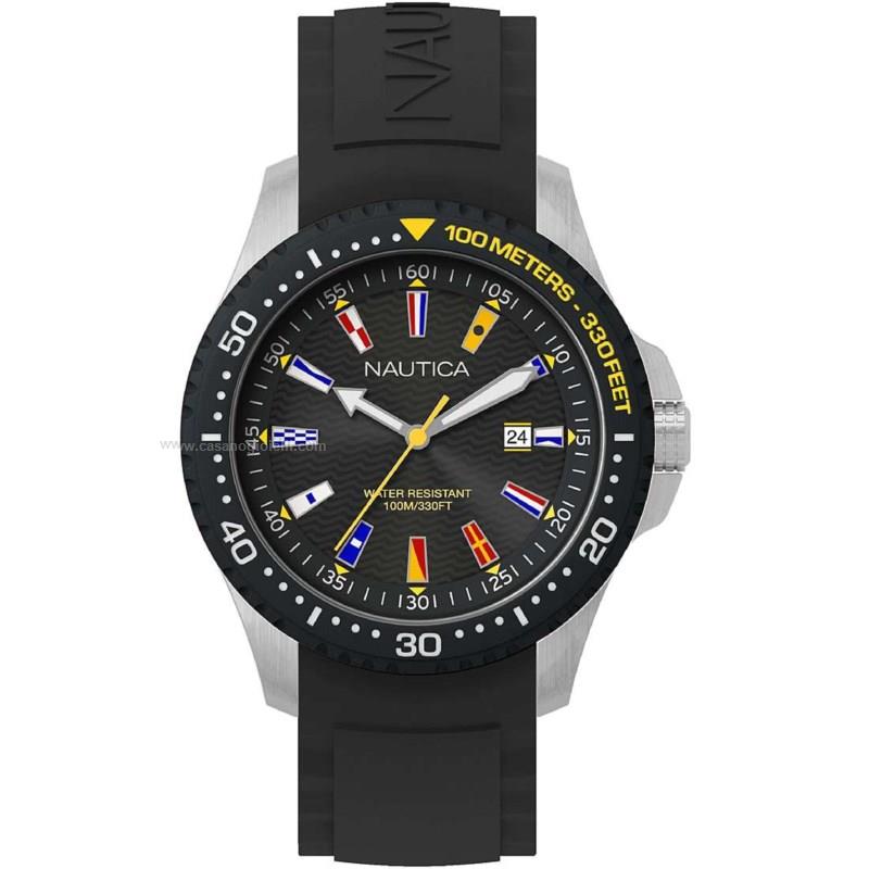 Orologio Nautica Uomo Key Biscayne Quarzo - Modello NAPKBS222, Acciaio E Silicone, Design Sportivo E Moderno