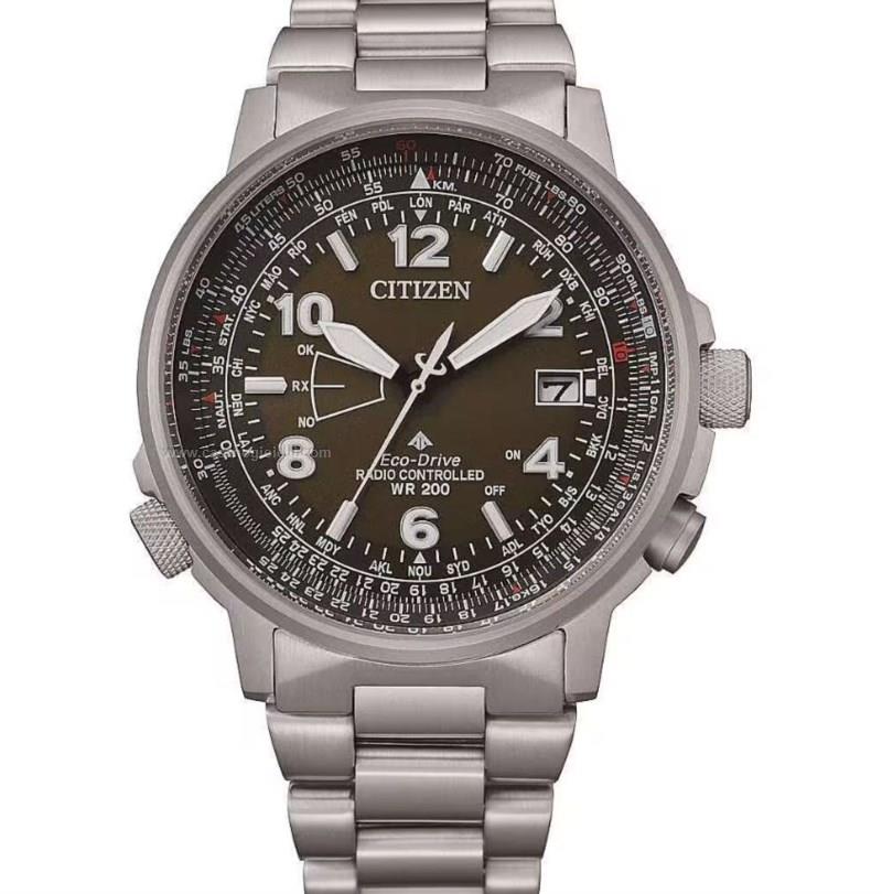 Citizen CB0240-11L - Orologio Uomo Radiocontrollato Eco-Drive, Cassa In Acciaio Blu, Cinturino In Pelle Marrone