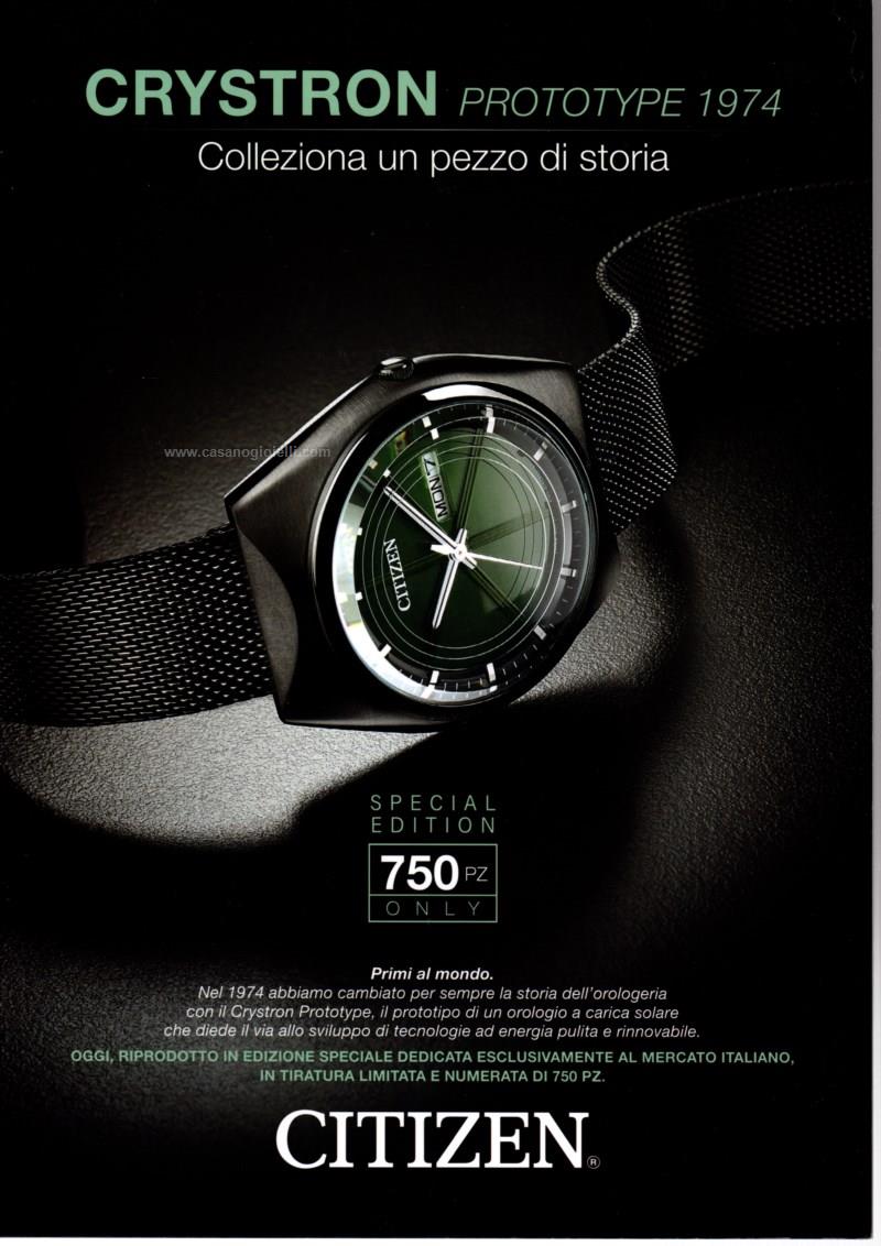 Orologio Eco drive Citizen Special edition crystron 1974 Bm8548-83x 38 mm  Acciaio nero - Gioielleria Casano
