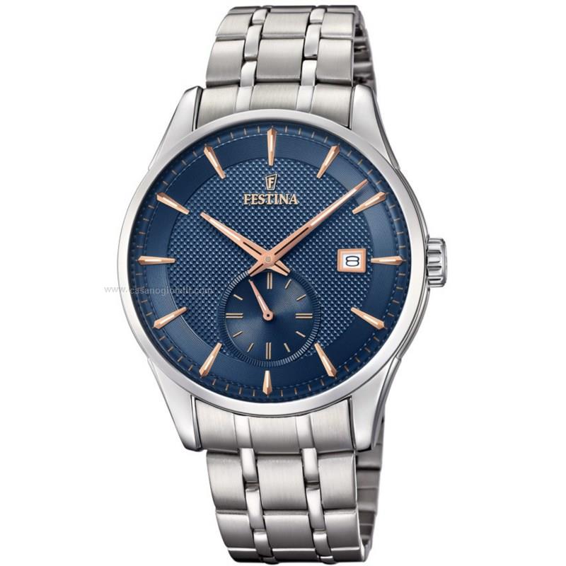 Orologio Quarzo Uomo FESTINA Retro F20276/2 Solo tempo 41 mm Acciaio -  Gioielleria Casano