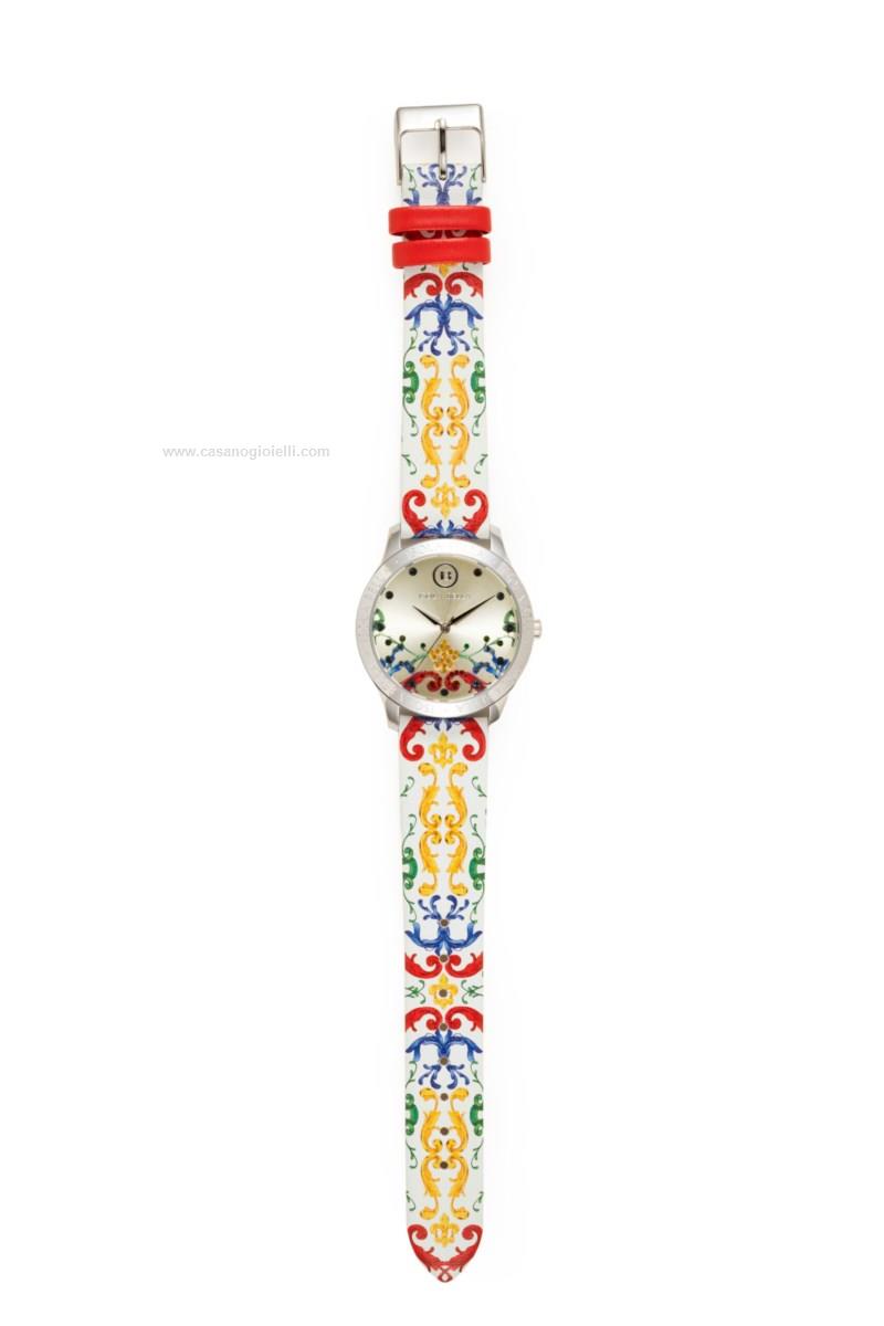 Spirit Orologio Quarzo ASPL125 - Cinturino PU Nero, Cassa Dorata E Quadro Con Pietre
