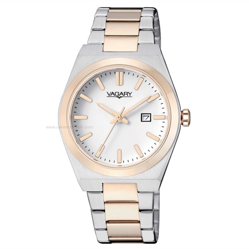 Sekonda Orologio Donna Quarzo 40296 - Cassa 30mm Quadrante Salmone E Cinturino Bicolore